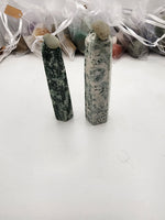 Load image into Gallery viewer, Moss agate towers *discounted*
